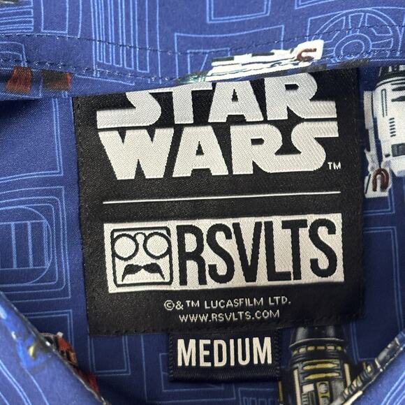 RSVLTS Star Wars May the 4th R2 Droids Blue Shirt Size Medium M NWT - Picture 5 of 8